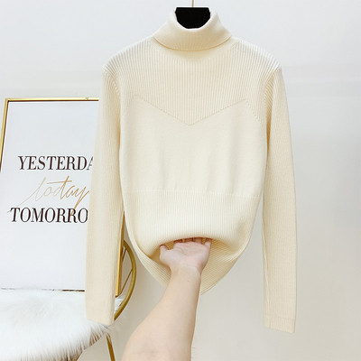 Pulover de dama cu guler inalt in negru, roz, verde si alb