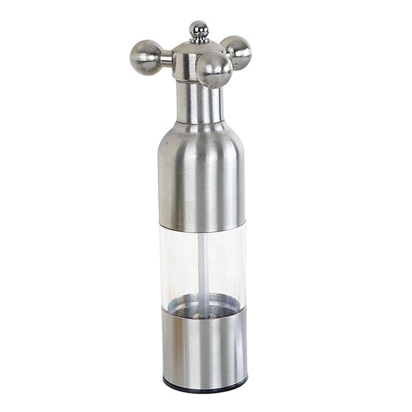 Rozsdamentes kézi daráló sóval és borssal ezüst színben