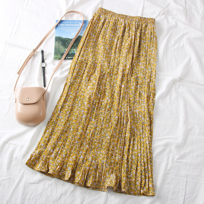 Női rakott szoknya több színben virágos motívumokkal