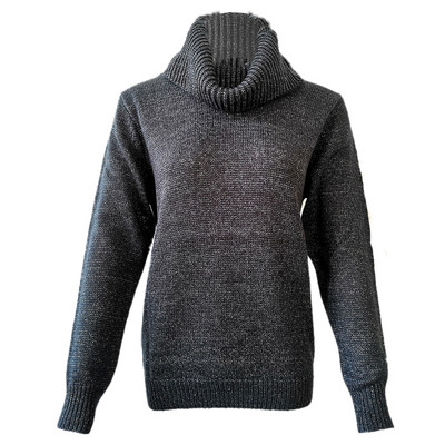Μοντέρνο γυναικείο πουλόβερ με υψηλό κολάρο, κατάλληλο για χειμώνα σε τέσσερα χρώματα