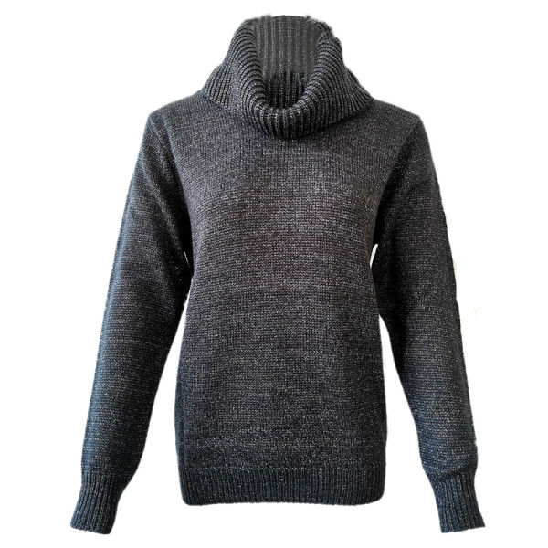 Μοντέρνο γυναικείο πουλόβερ με υψηλό κολάρο, κατάλληλο για χειμώνα σε τέσσερα χρώματα