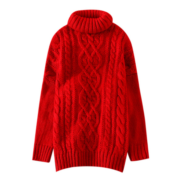 Női alkalmi pulóver magas gallérral és hosszú ujjal, különböző színekben
