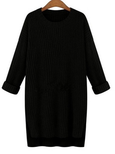 Modern női hosszú pulóver O-nyakkal, négy színben