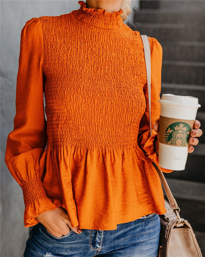 Γυναικεία μπλούζα με λαστικό  στα μανίκια - πολλά χρώματα