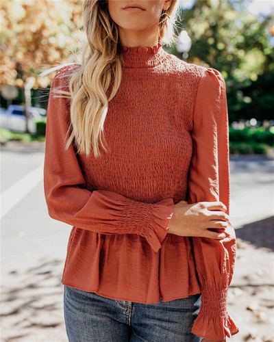 Γυναικεία μπλούζα με λαστικό  στα μανίκια - πολλά χρώματα