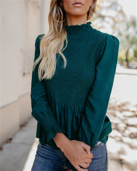 Γυναικεία μπλούζα με λαστικό  στα μανίκια - πολλά χρώματα