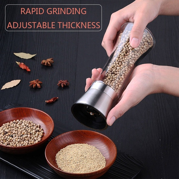 Иновативна ръчна мелница за подправки с 200мл капацитет в сив цвят