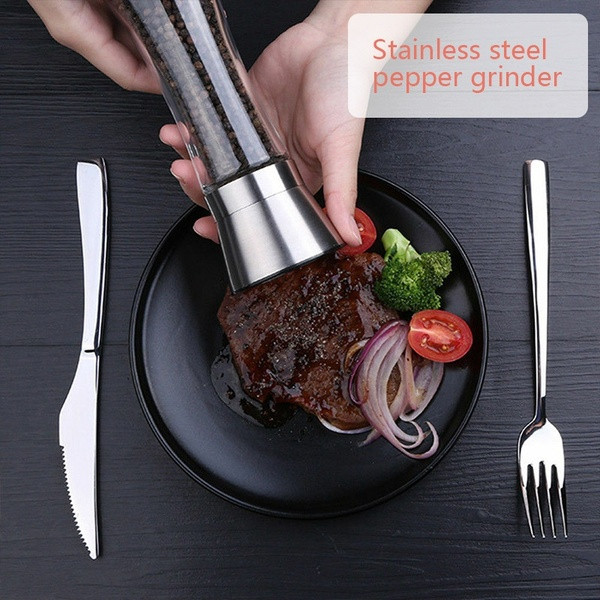 Иновативна ръчна мелница за подправки с 200мл капацитет в сив цвят