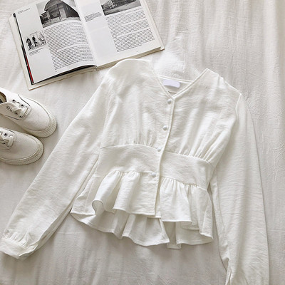 Μοντέρνο γυναικείο πουκάμισο με μακριά μανίκια σε πέντε χρώματα