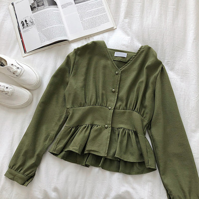 Μοντέρνο γυναικείο πουκάμισο με μακριά μανίκια σε πέντε χρώματα