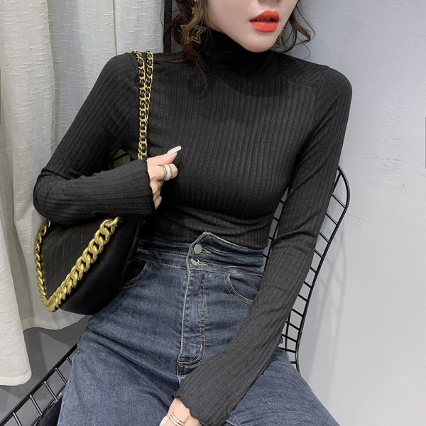 Alkalmi női blúz magas gallérral szürke, fekete és zöld színekben