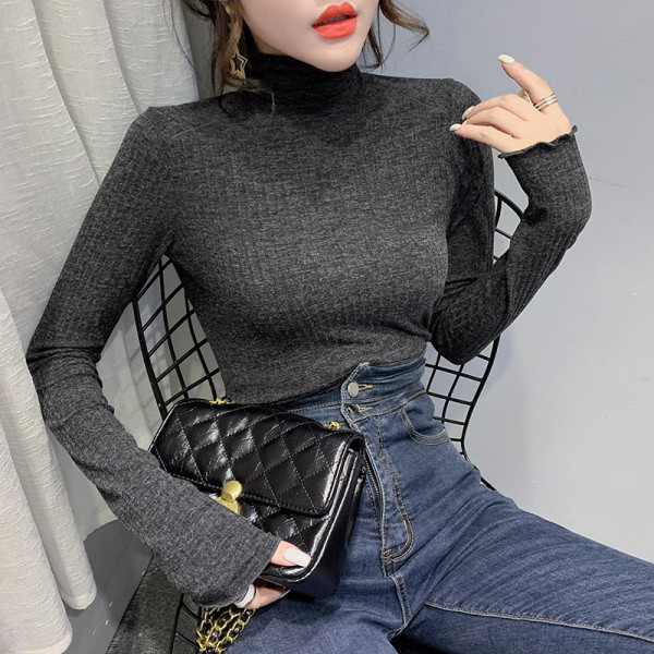 Alkalmi női blúz magas gallérral szürke, fekete és zöld színekben