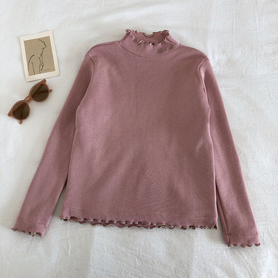 Női blúz magas gallérral, fürtökkel és puha béléssel, különböző színekben