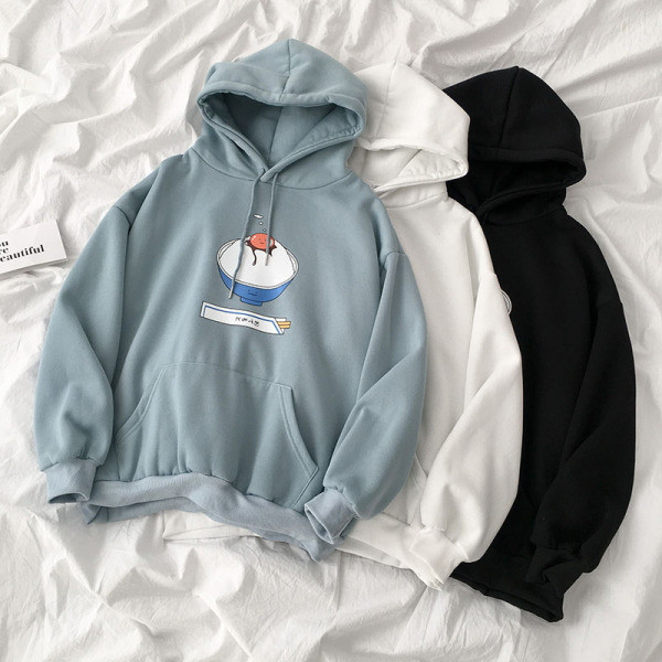 Γυναικείο φούτερ σε τρία χρώματα με εφαρμογή και κουκούλα