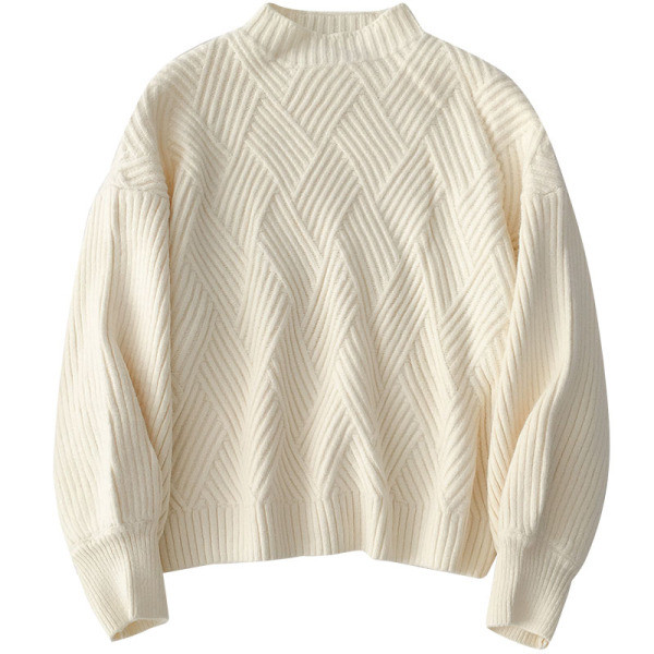 Γυναικέιο πουλόβερ σε πέντε χρώματα με οβάλ ντεκολτέ και μακριά μανίκι