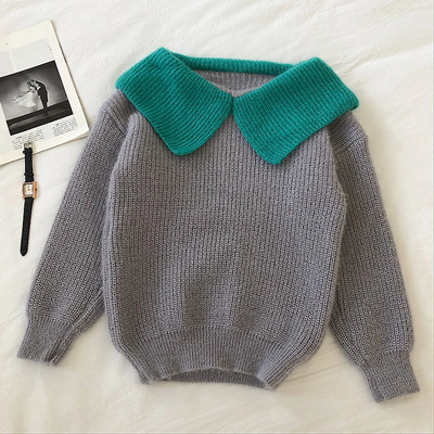 Casual Γυναικείο πουλόβερ με ωοειδή λαιμόκοψη και μακρύ μανίκι σε τρία χρώματα