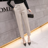 Divatos női nadrág két színben, magas derékkal és zsebekkel