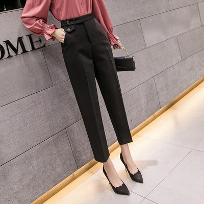 Divatos női nadrág két színben, magas derékkal és zsebekkel