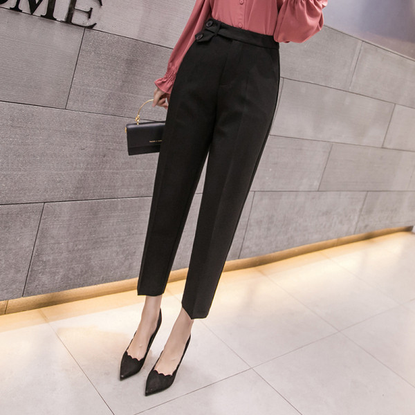 Divatos női nadrág két színben, magas derékkal és zsebekkel