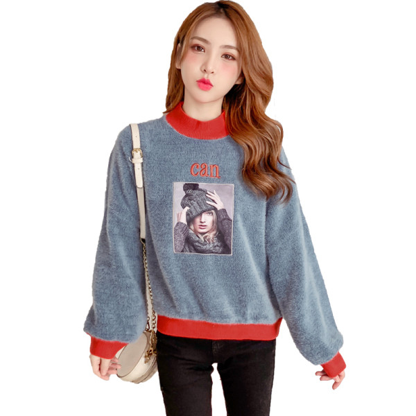 Γυναικείο casual πουλόβερ σε τρία χρώματα με μακριά μανίκια και εφαρμογή