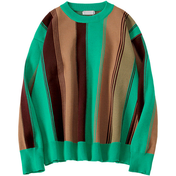 Νέο μοντέλο  γυναικείο πουλόβερ  με ωοειδές λαιμόκοκκο και μακρύ μανίκι σε πράσινο χρώμα