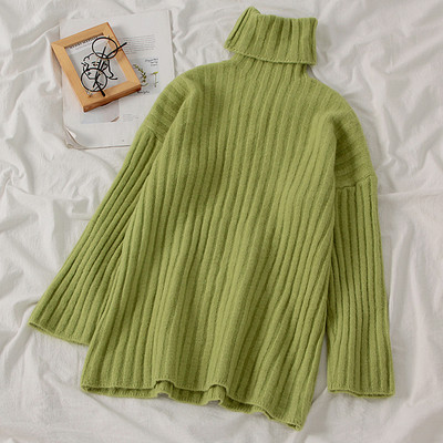 Γυναικείο κομψό πουλόβερ  με υψηλό κολάρο σε τέσσερα χρώματα και ένα μακρύ μανίκι