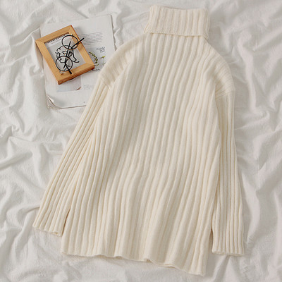 Γυναικείο κομψό πουλόβερ  με υψηλό κολάρο σε τέσσερα χρώματα και ένα μακρύ μανίκι