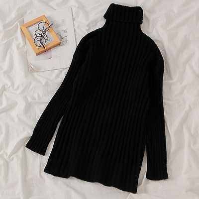 Γυναικείο κομψό πουλόβερ  με υψηλό κολάρο σε τέσσερα χρώματα και ένα μακρύ μανίκι