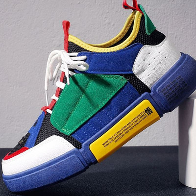 Modern férfi tornacipő fűzővel és vastag talppal, három színben