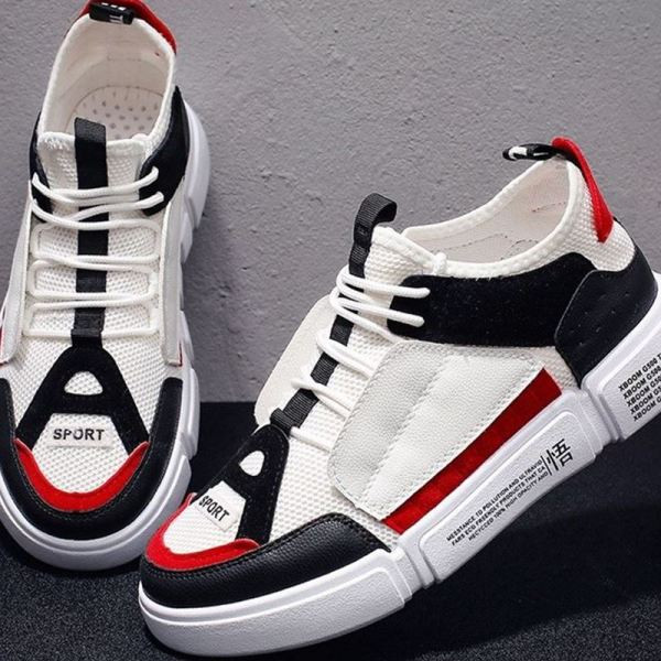 Modern férfi tornacipő fűzővel és vastag talppal, három színben