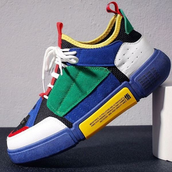 Modern férfi tornacipő fűzővel és vastag talppal, három színben