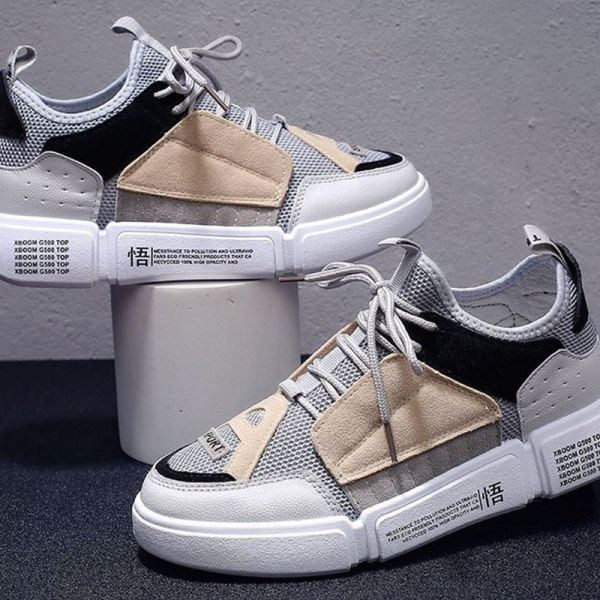 Modern férfi tornacipő fűzővel és vastag talppal, három színben