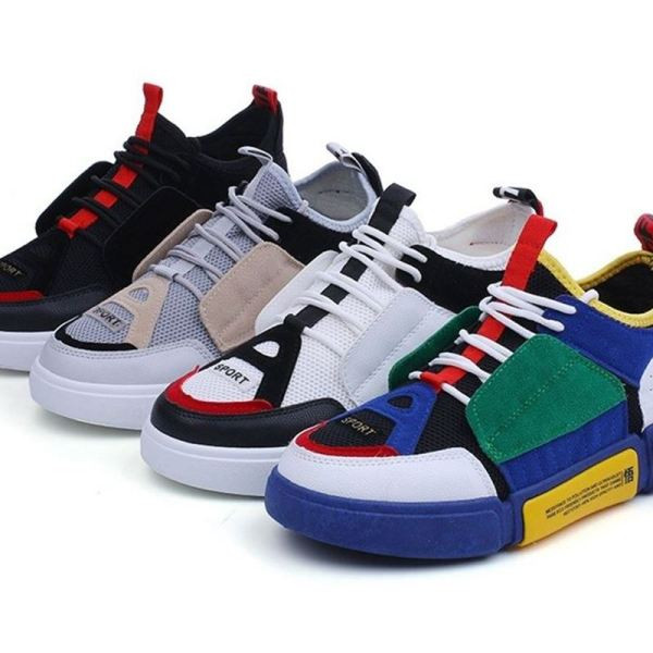 Modern férfi tornacipő fűzővel és vastag talppal, három színben