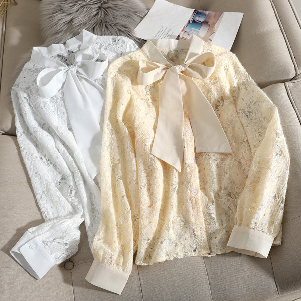 Női csipke ing gallérján szalaggal, három színben