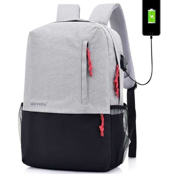 Casual ανδρικό σακίδιο  με θύρα USB + νεσεσέρ σε τέσσερα χρώματα