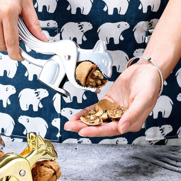 Kézi alumínium diótörő mókus formájú szürke színben