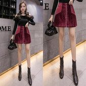 Új modell női cipzáras szoknya fekete, bézs és bordó színben