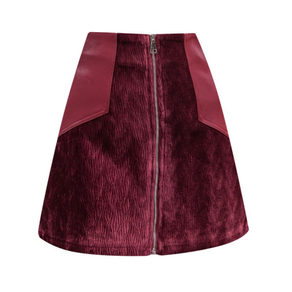 Új modell női cipzáras szoknya fekete, bézs és bordó színben