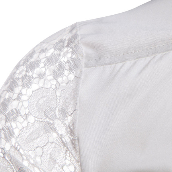 ÚJ modell férfi ing csipkével és klasszikus gallérral fehér és fekete színben