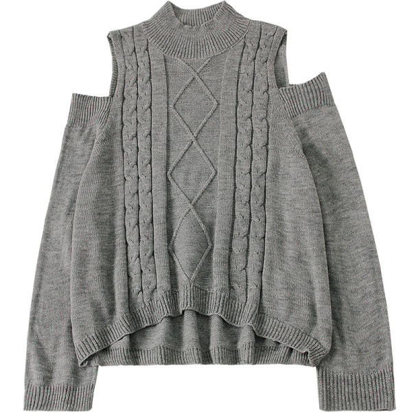 Casual Γυναικείο πουλόβερ με γυμνό ώμους και οβάλ λαιμόκοψη σε τέσσερα χρώματα