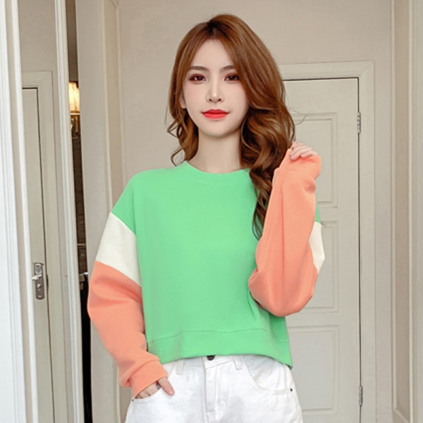 Καθημερινή γυναικεία μπλούζα με ωοειδές ντεκολτέ και μακρύ μανίκι σε δύο χρώματα