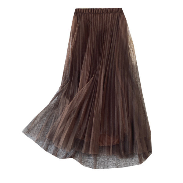 Модерна дамска пола от тюл с висока талия в различни цветове