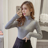 Lezser női blúz három színben, hosszú ujjal és magas gallérral