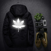 Geaca de iarna moderna pentru barbati cu gluga si aplicatie in mai multe culori