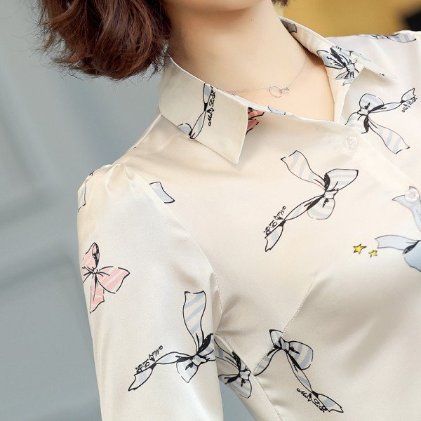 Modern női ing, hosszú ujjal és mintával, két modellben