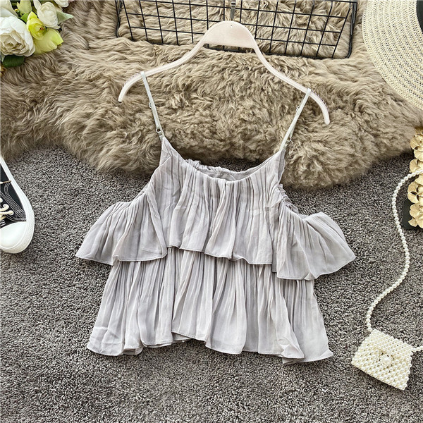 Κομψό γυναικείο αμάνικο  με λεπτούς ιμάντες ώμου σε τέσσερα χρώματα