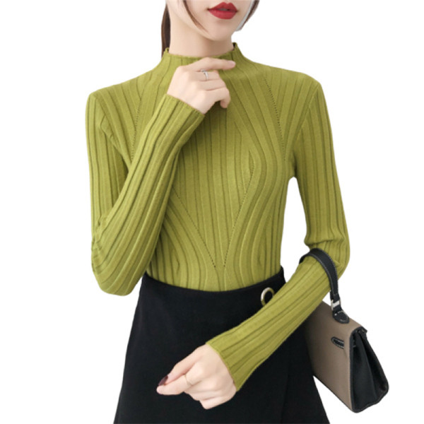 Μοντέρνο γυναικείο πουλόβερ με ημι-υψηλό γιακά σε τέσσερα χρώματα