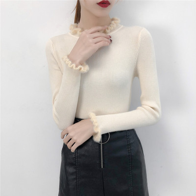 Aktuális női pulóver félmagas gallérral, öt színben