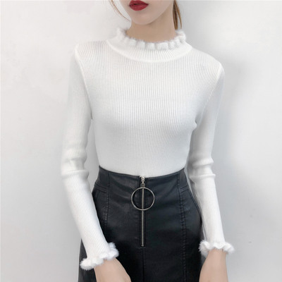 Aktuális női pulóver félmagas gallérral, öt színben