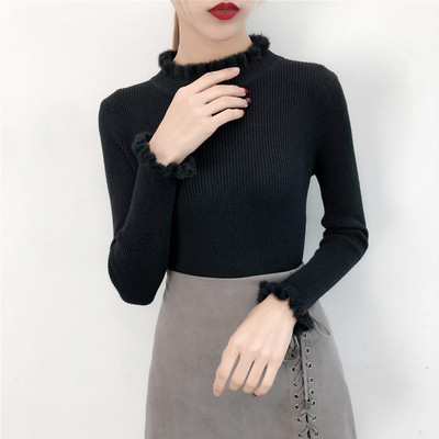 Aktuális női pulóver félmagas gallérral, öt színben